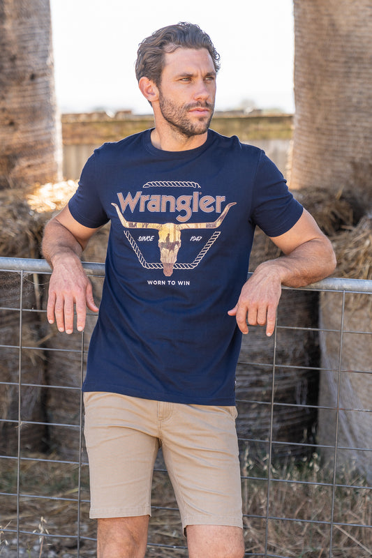 X4S1557172 Wrangler Men's Theo SS Tee Navy