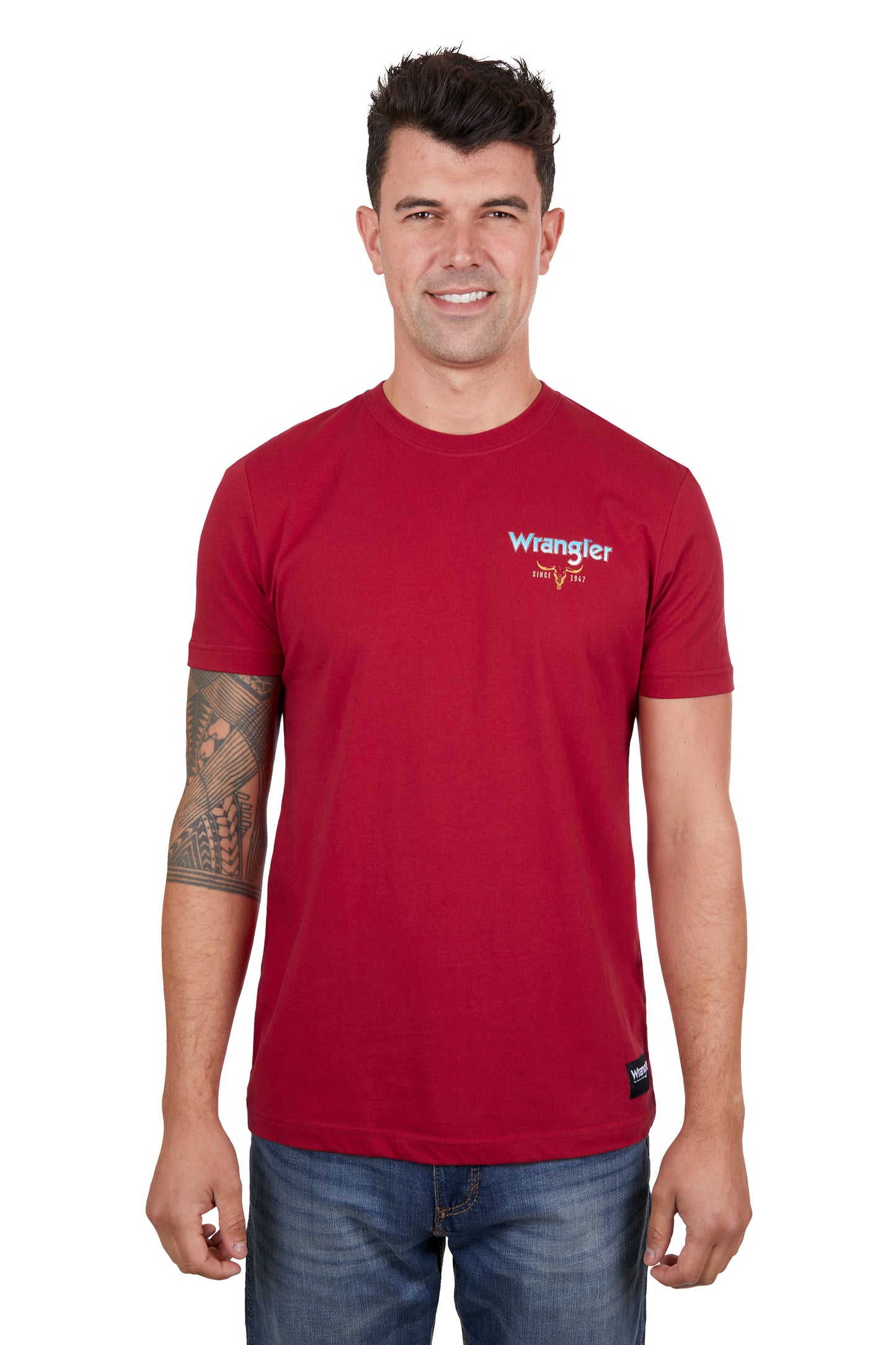 X4S1557173 Wrangler Men's Beau SS Tee Red