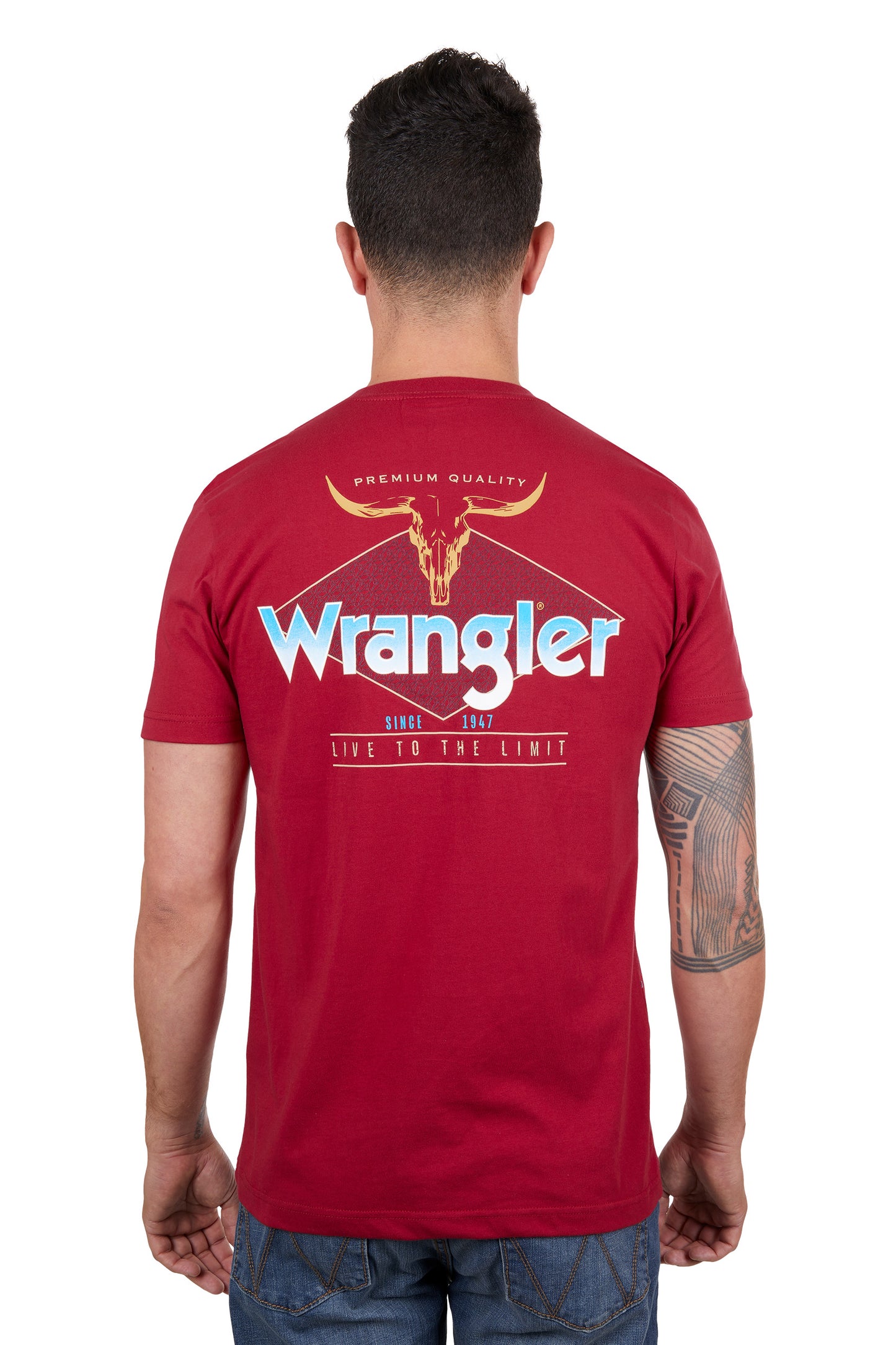 X4S1557173 Wrangler Men's Beau SS Tee Red