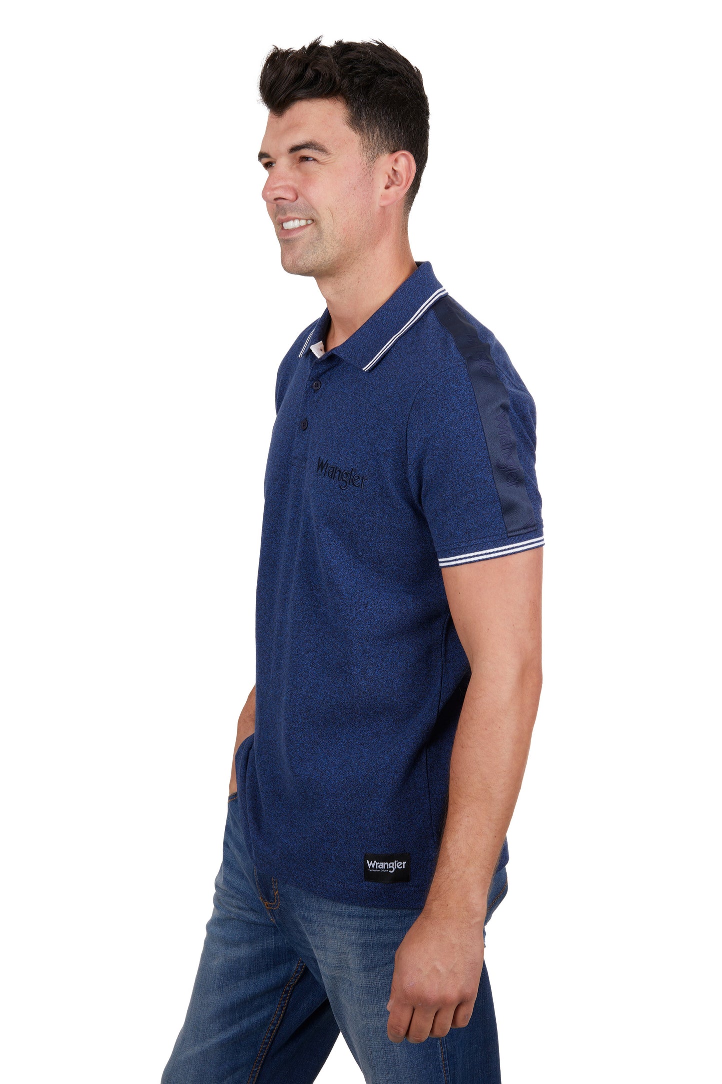 X4S1560188 Wrangler Men's Jackson SS Polo Navy Marle