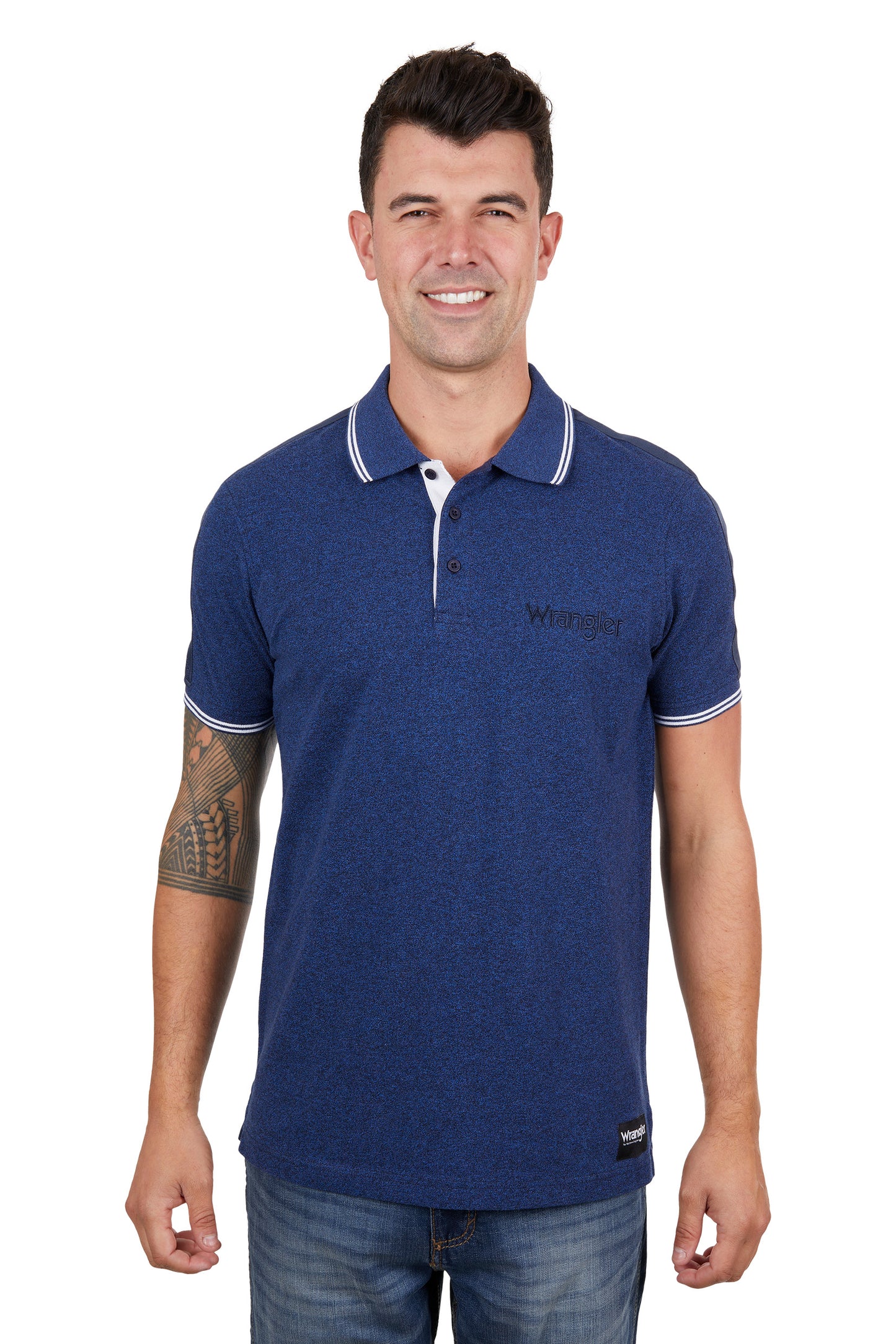 X4S1560188 Wrangler Men's Jackson SS Polo Navy Marle