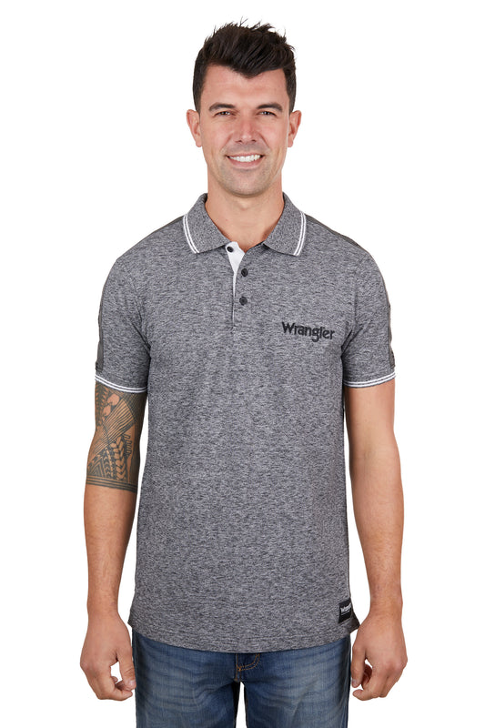 X4S1560188 Wrangler Men's Jackson SS Polo Charcoal Marle