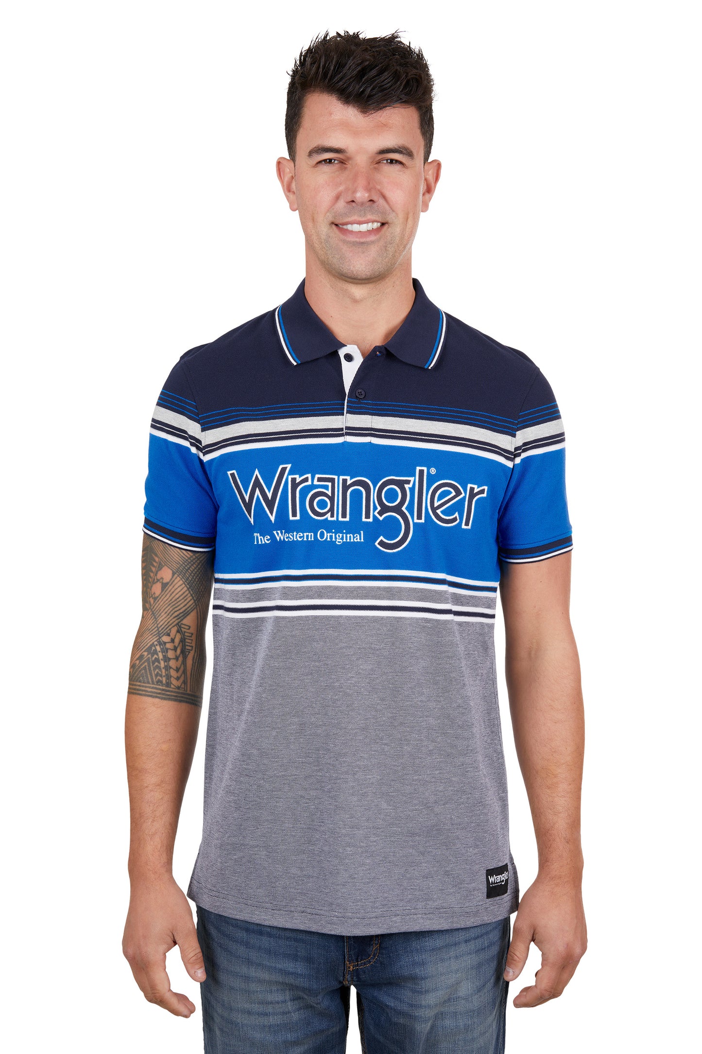 X4S1566185 Wrangler Men's Joel SS Polo Navy/Royal