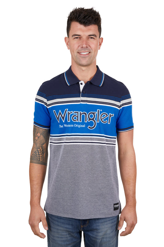 X4S1566185 Wrangler Men's Joel SS Polo Navy/Royal