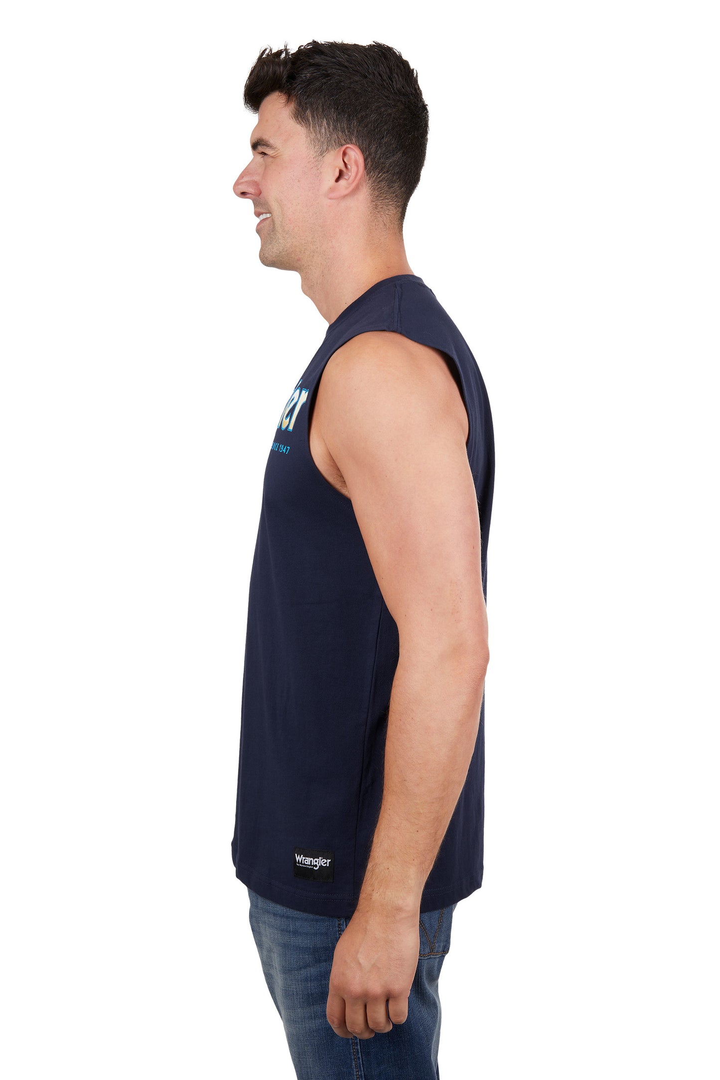 X4S1572175 Wrangler Men's Nico Muscle Tank Navy