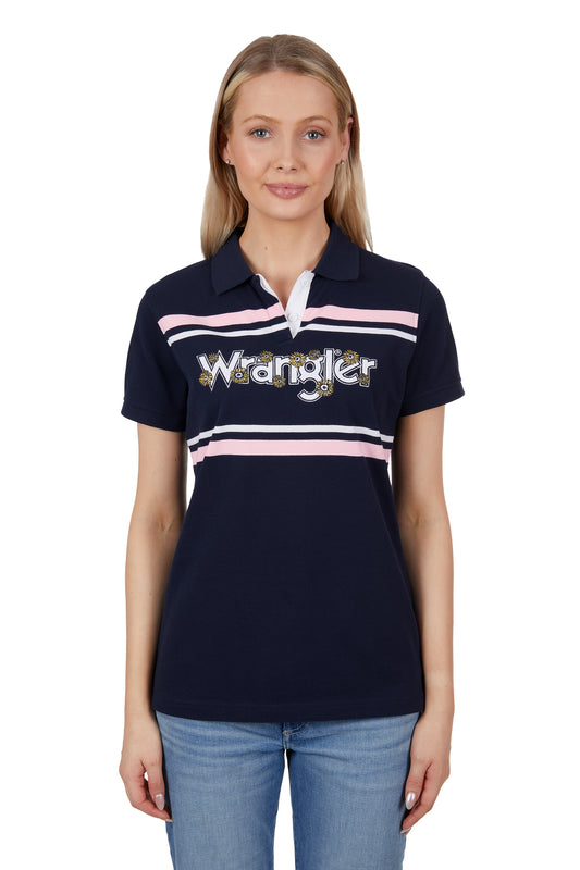 X4S2565132 Wrangler Women's Daisy SS Polo Navy