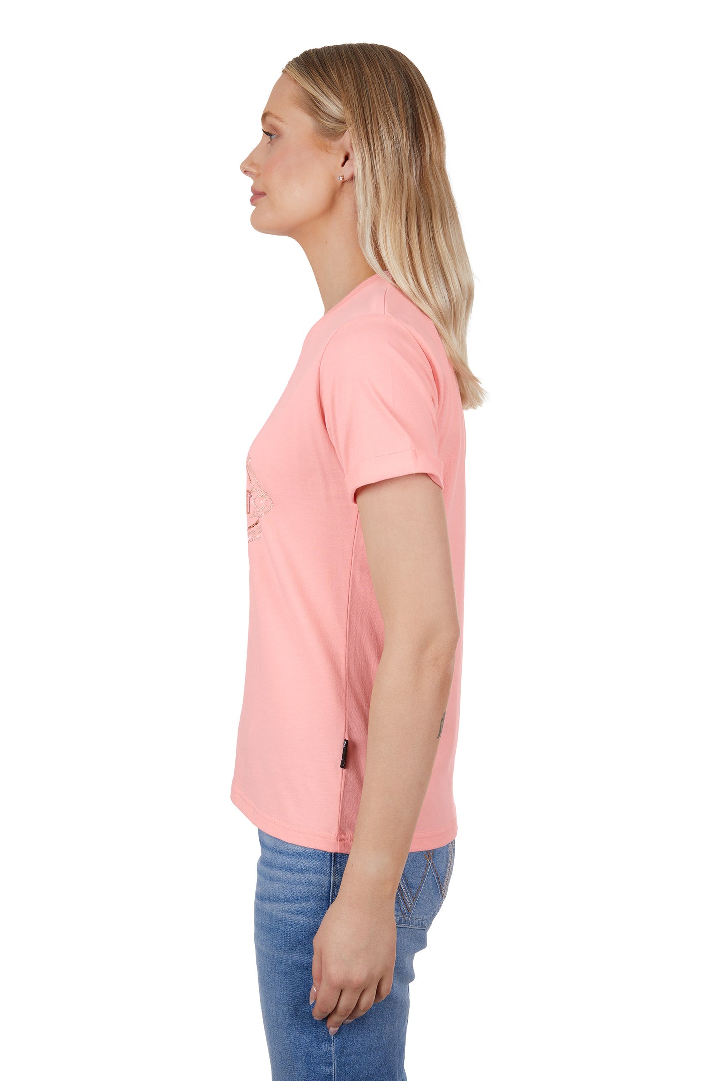 X4S2598142 Wrangler Women's Darcy SS Tee Peach