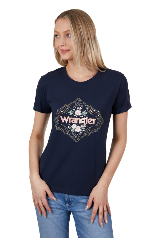 X4S2598142 Wrangler Women's Darcy SS Tee Navy