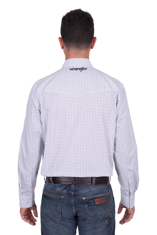 X5S1111363 Wrangler Men's Brent Logo LS Shirt