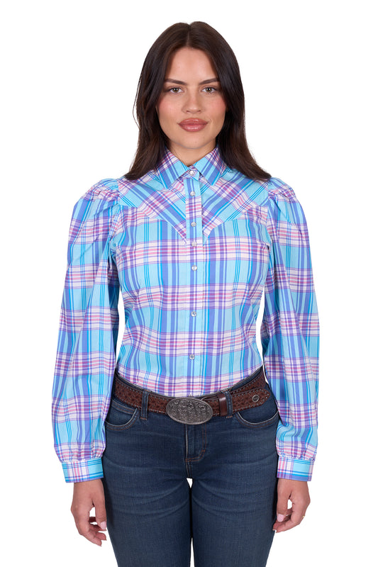 X5S2129431 Wrangler Women's Emily Check LS Shirt