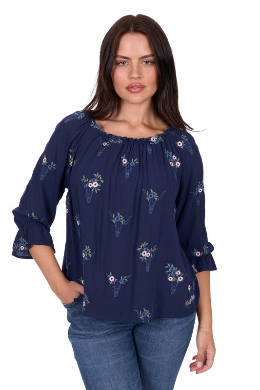 X5S2523448 Wrangler Women's Camilla 3/4 Sleeve Blouse