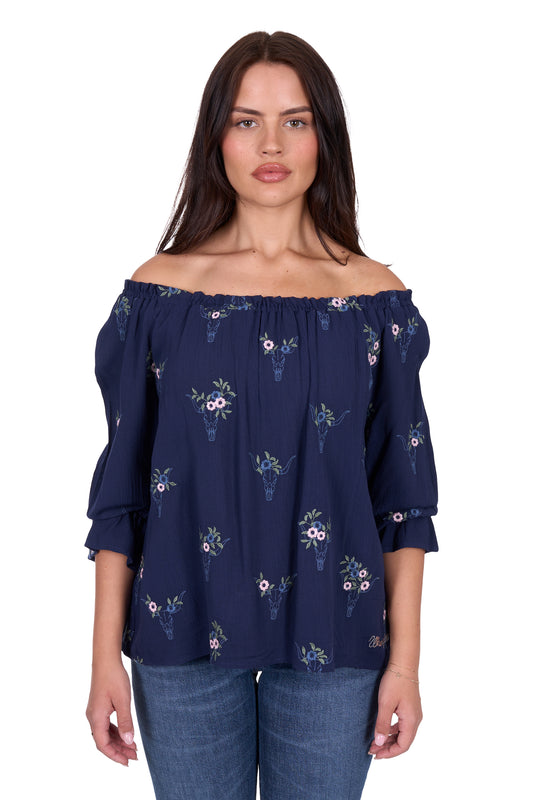X5S2523448 Wrangler Women's Camilla 3/4 Sleeve Blouse