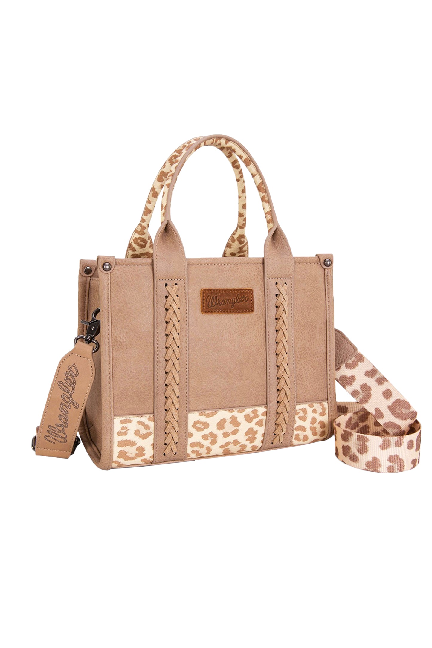 X5S2934BAG Wrangler Leopard Print Crossbody Bag Taupe