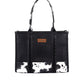 X5S2935BAG Wrangler Cow Print Tote Bag Dark Black