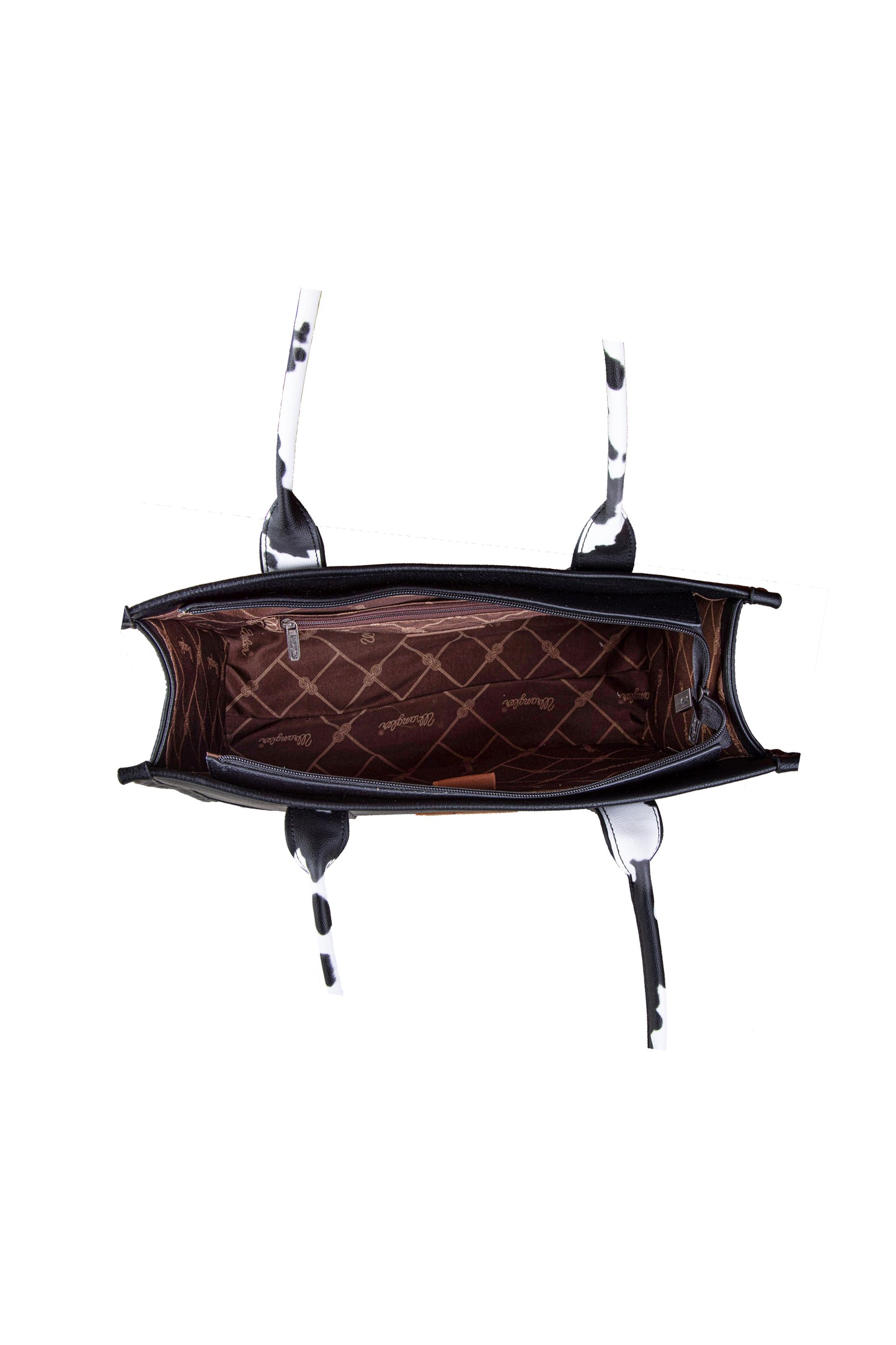 X5S2935BAG Wrangler Cow Print Tote Bag Dark Black