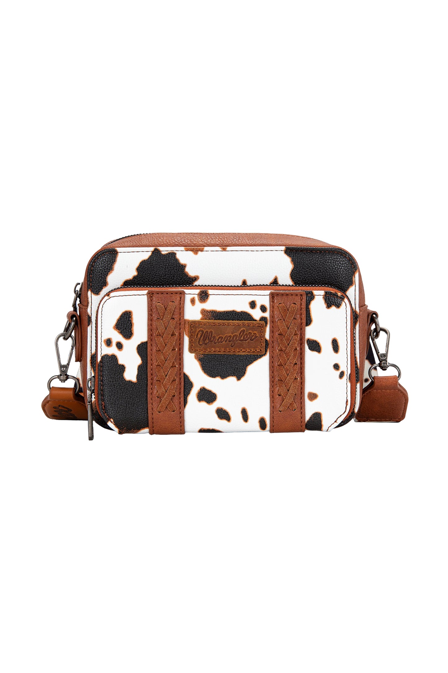 X5S2936BAG Wrangler Cow Print Small Crossbody Bag Dark Tan