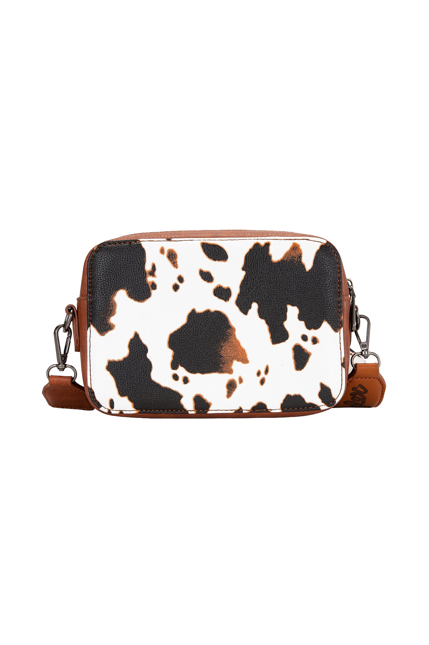 X5S2936BAG Wrangler Cow Print Small Crossbody Bag Dark Tan