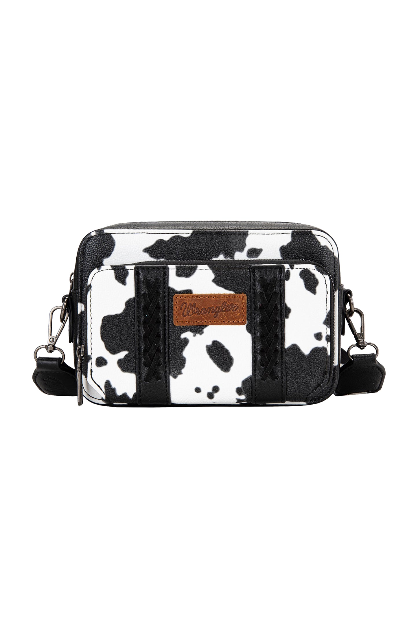 X5S2936BAG Wrangler Cow Print Small Crossbody Bag Dark Black