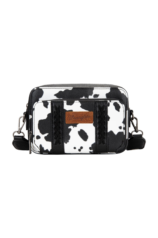 X5S2936BAG Wrangler Cow Print Small Crossbody Bag Dark Black