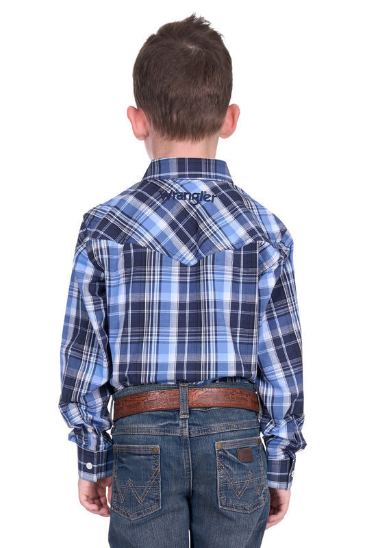 X5S3111362 Wrangler Boys Billy Logo LS Shirt