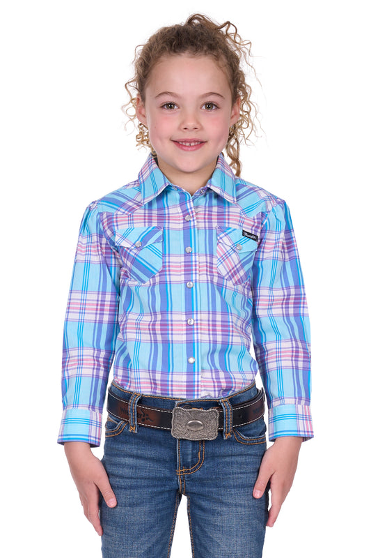 X5S5127470 Wrangler Girls Emily Check LS Shirt