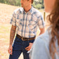X6S1117672 Wrangler Men's Adrian SS Shirt Navy/Tan