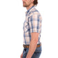 X6S1117672 Wrangler Men's Adrian SS Shirt Navy/Tan