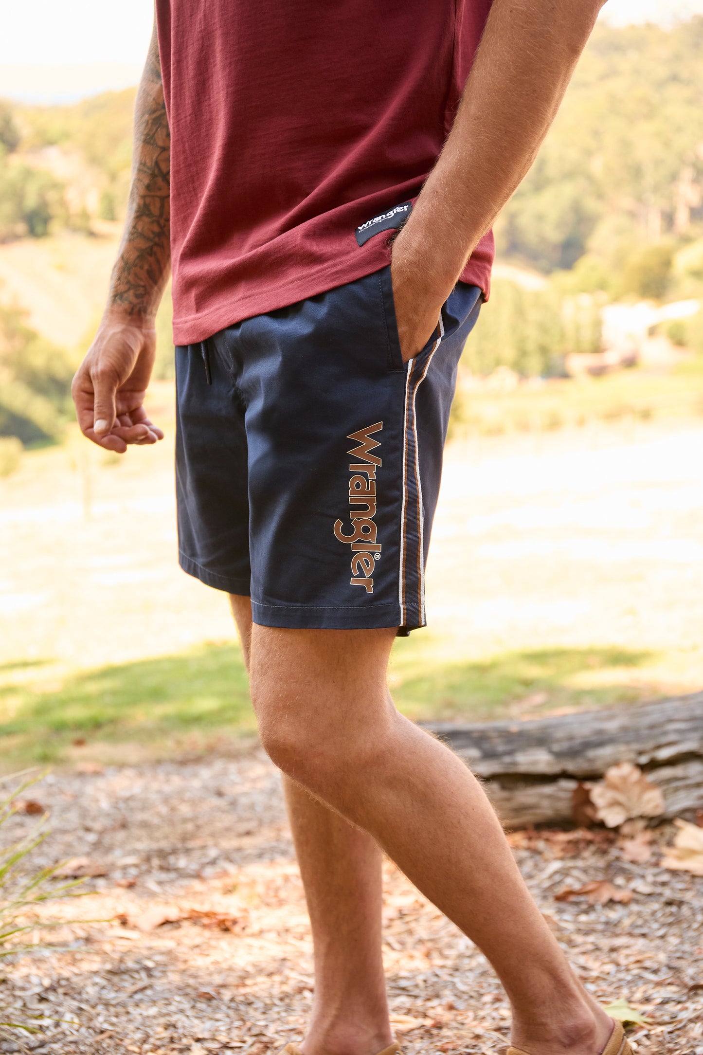 X6S1302401 Wrangler Men's Gerry Boardshort Navy/Tan