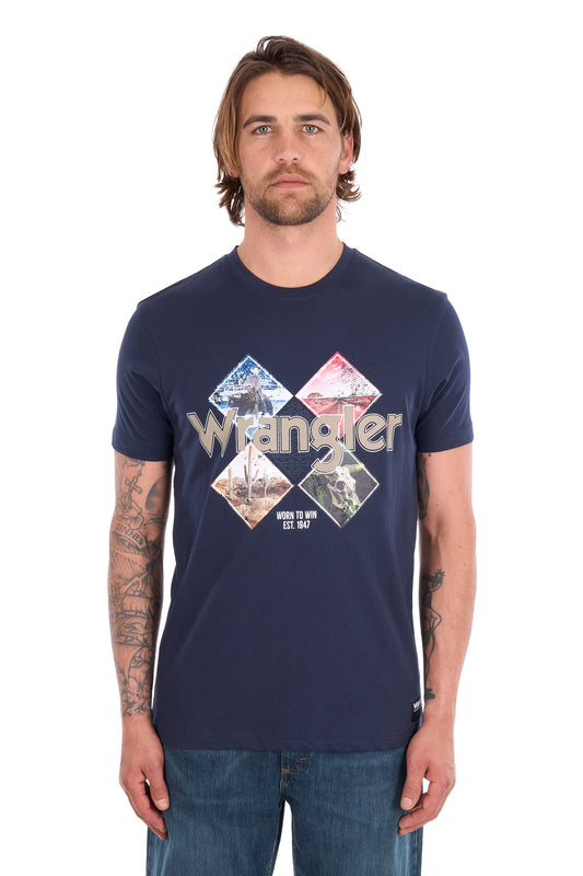 X6S1557688 Wrangler Men's Mark SS Tee Navy