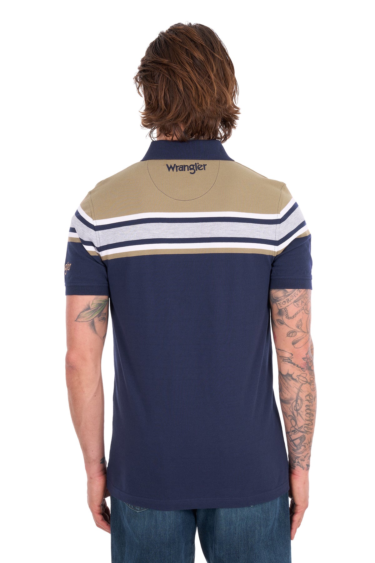 X6S1560678 Wrangler Men's Tyrone 1PKT SS Navy/Tan