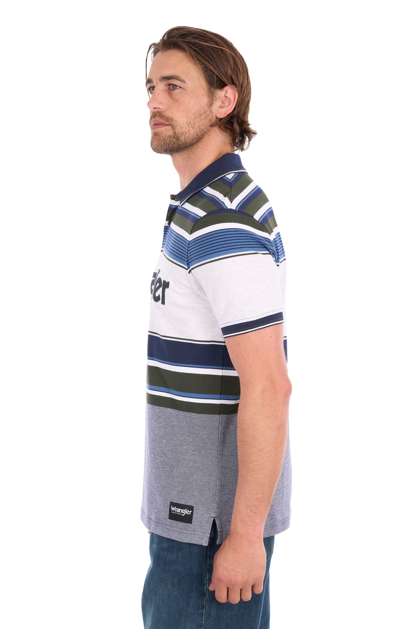 X6S1566676 Wrangler Men's Henry SS Polo Navy/Cypress