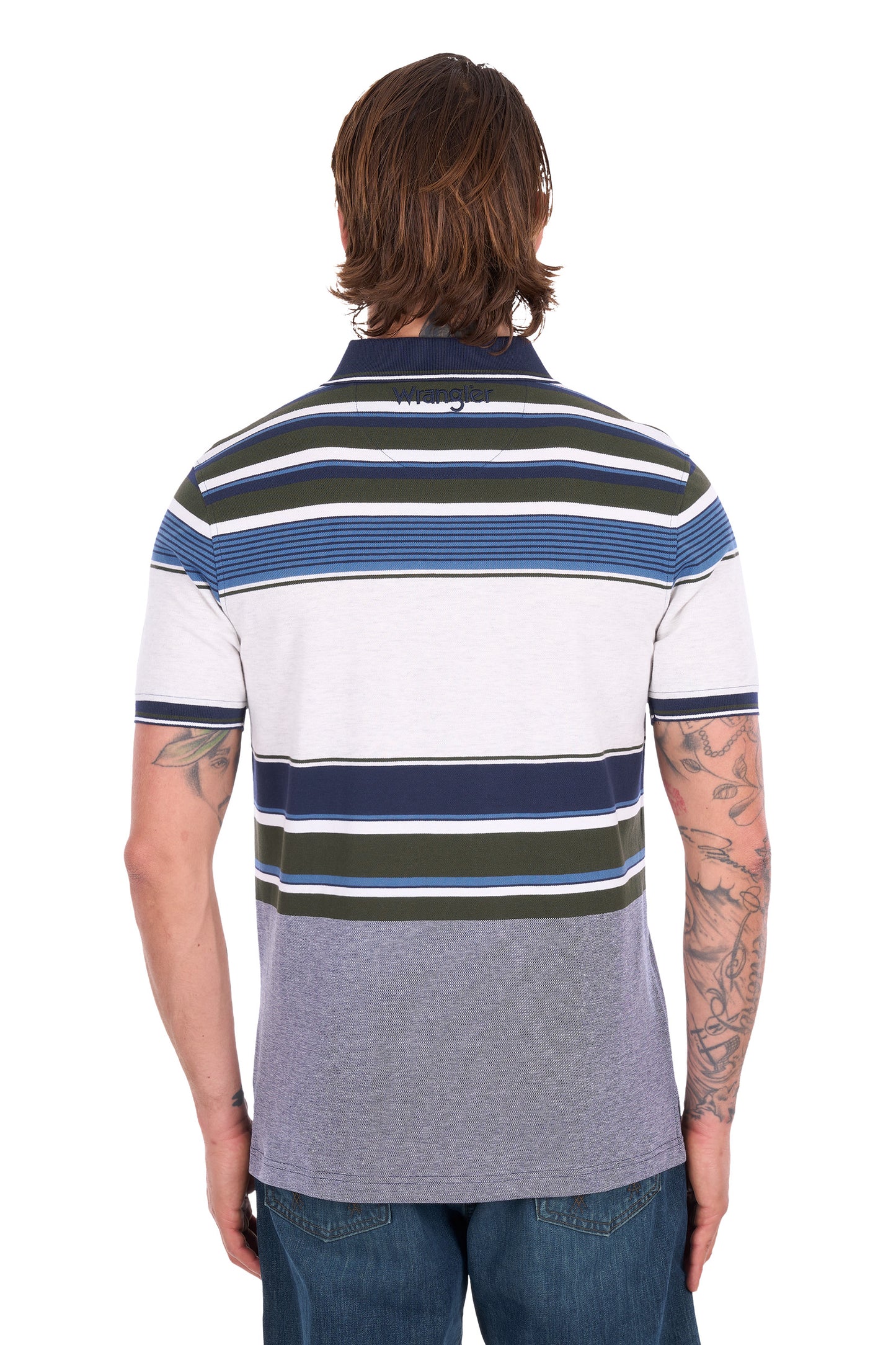 X6S1566676 Wrangler Men's Henry SS Polo Navy/Cypress