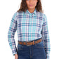 X6S2100607 Wrangler Women's Luisa LS Shirt Teal/Pink