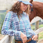 X6S2100607 Wrangler Women's Luisa LS Shirt Teal/Pink