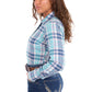 X6S2100607 Wrangler Women's Luisa LS Shirt Teal/Pink