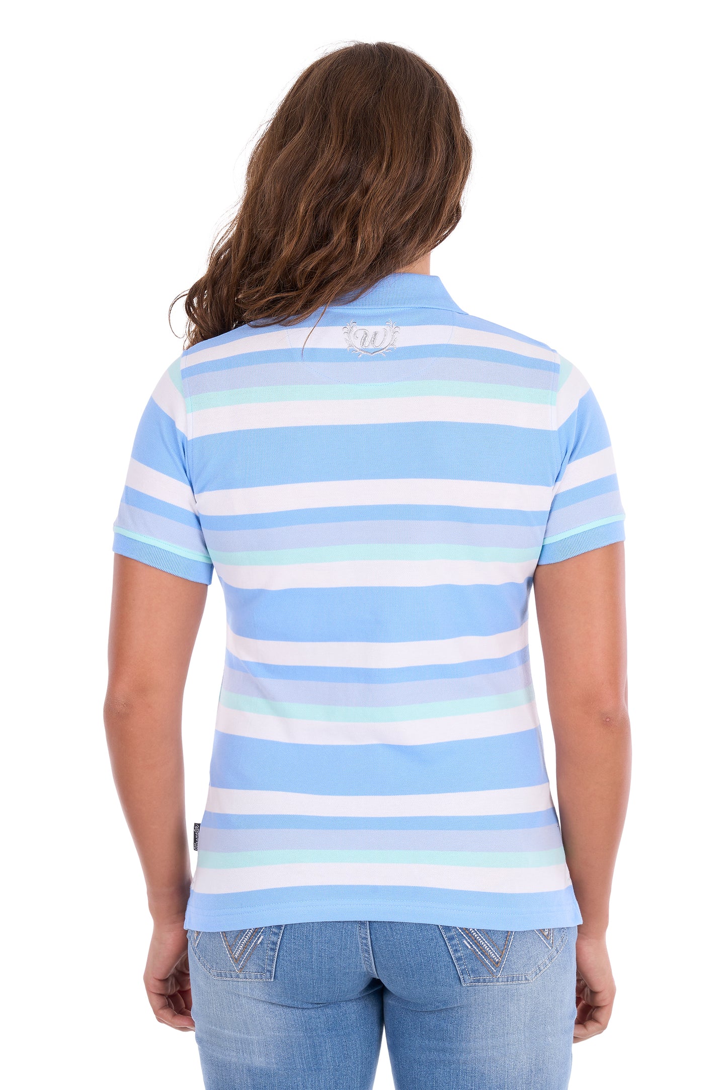 X6S2514625 Wrangler Women's Sloan SS Polo Blue/Mint