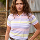 X6S2514626 Wrangler Women's Quinn SS Polo Lavender/Yellow