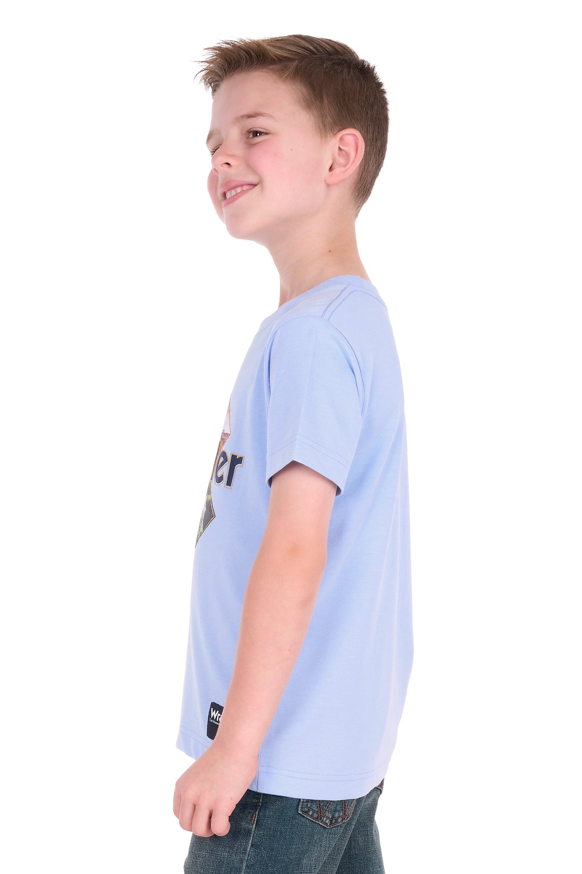 X6S3557688 Wrangler Boy's Mark SS Tee Light Blue