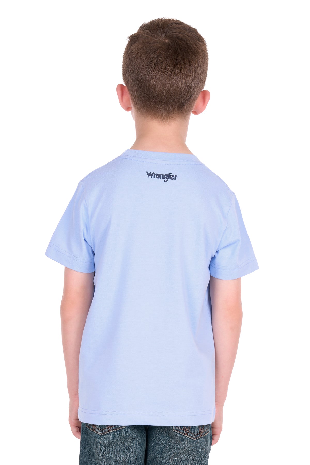 X6S3557688 Wrangler Boy's Mark SS Tee Light Blue