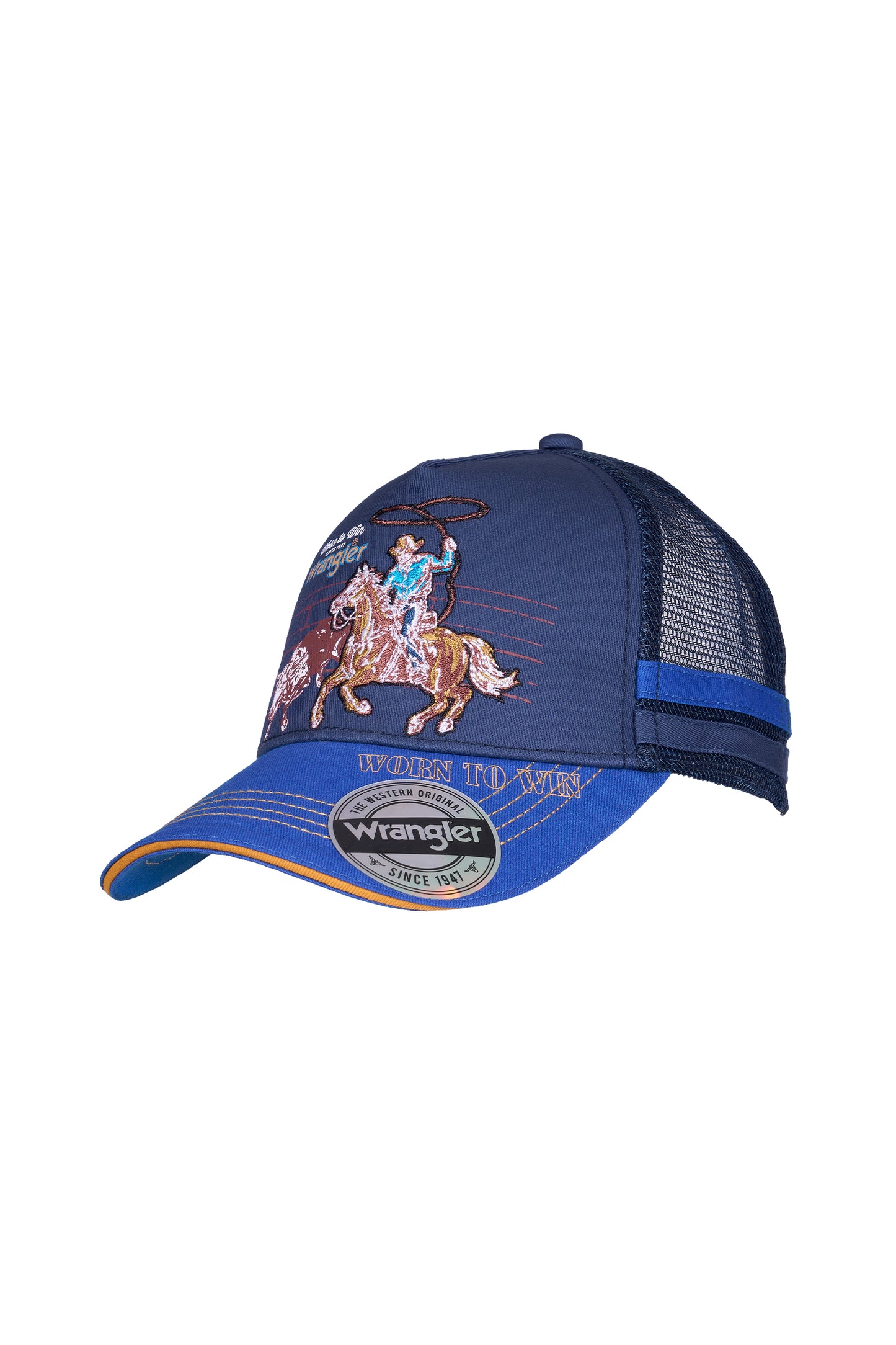 X6S3946CAP Wrangler Boy's Abe Trucker Cap Navy/Blue