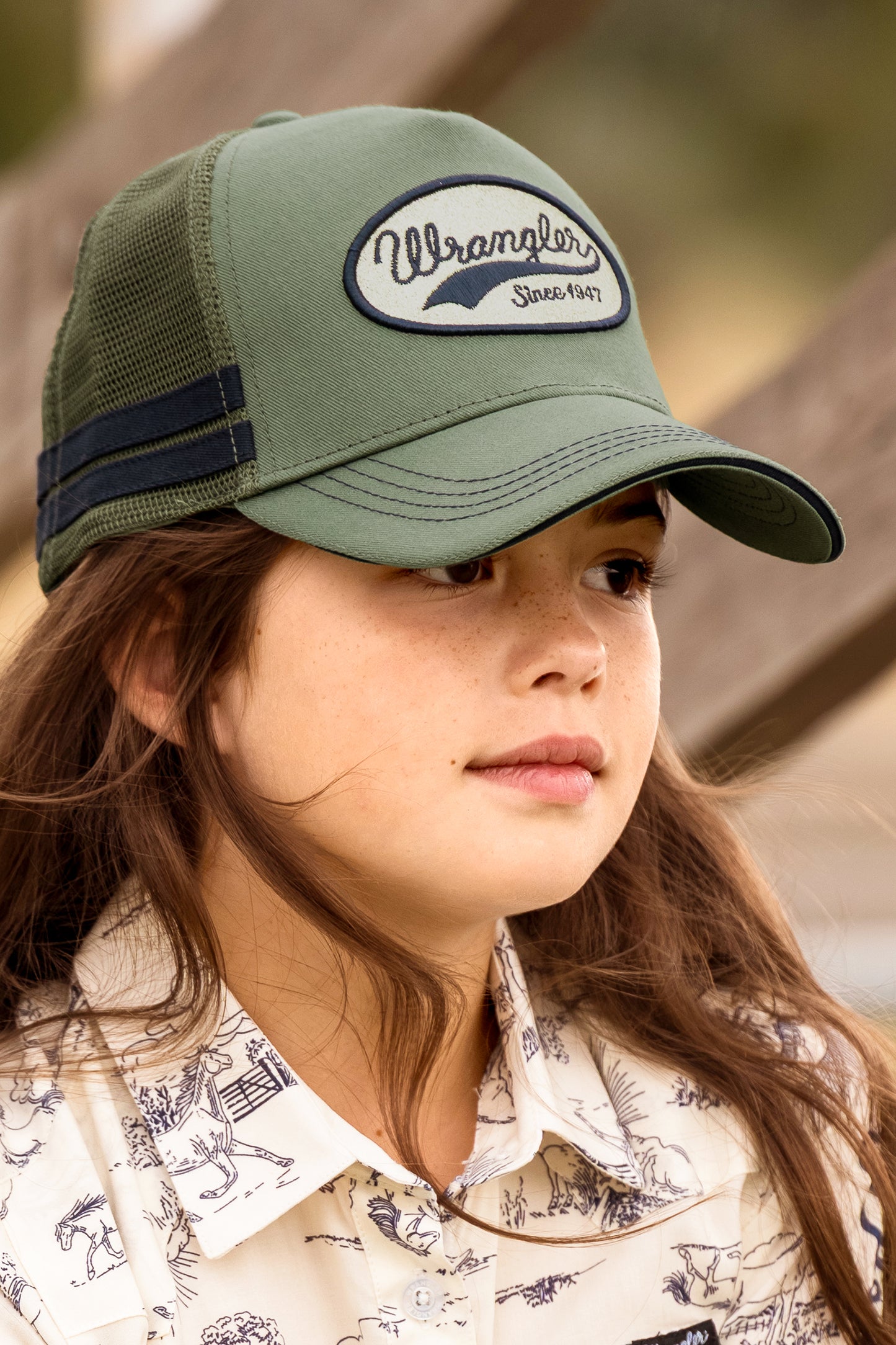 X6S5946CAP Wrangler Girl's Aneta Trucker Cap Khaki Marle