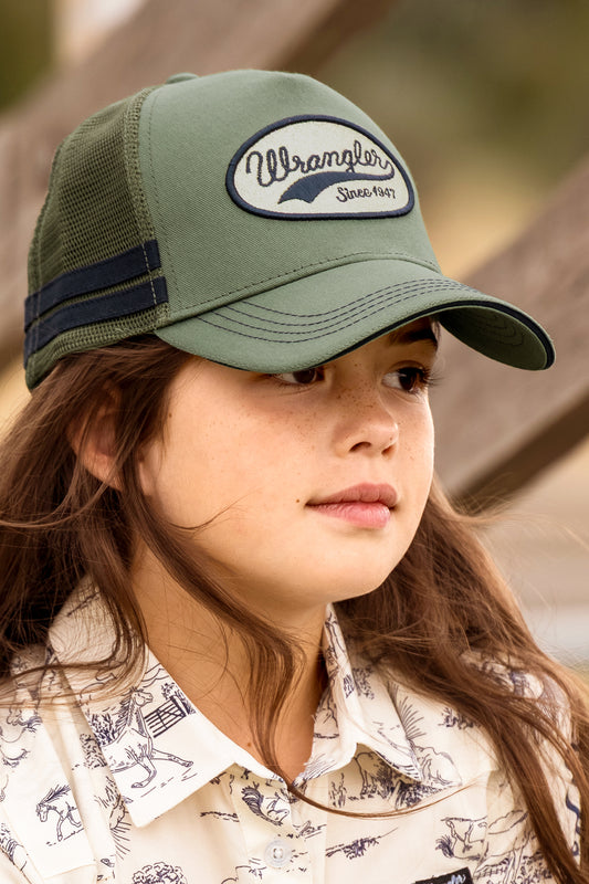X6S5946CAP Wrangler Girl's Aneta Trucker Cap Khaki Marle