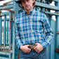 X6W1115491 Wrangler Men's Erik LS Shirt Blue/Cypress