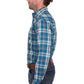 X6W1115491 Wrangler Men's Erik LS Shirt Blue/Cypress