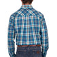 X6W1115491 Wrangler Men's Erik LS Shirt Blue/Cypress