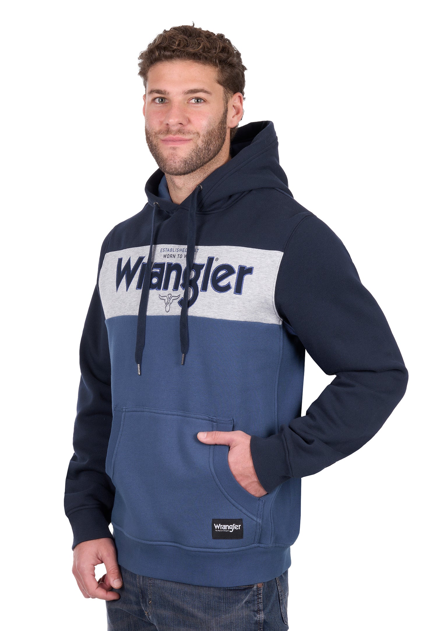X6W1540513 Wrangler Men's Clinton Hoodie Navy/Denim