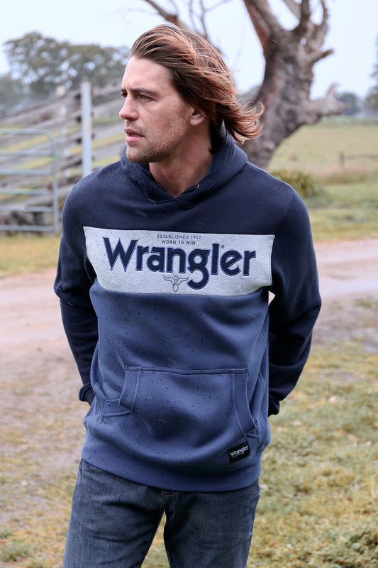 X6W1540513 Wrangler Men's Clinton Hoodie Navy/Denim