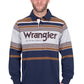 X6W1552501 Wrangler Men's Federick Rugby Navy/Tan