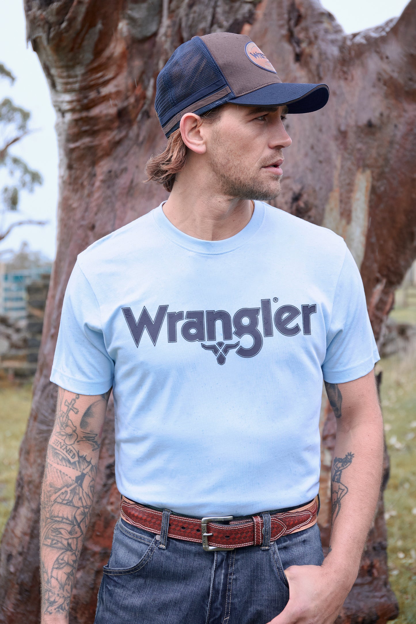 X6W1557495 Wrangler Men's Blake Tee Light Blue