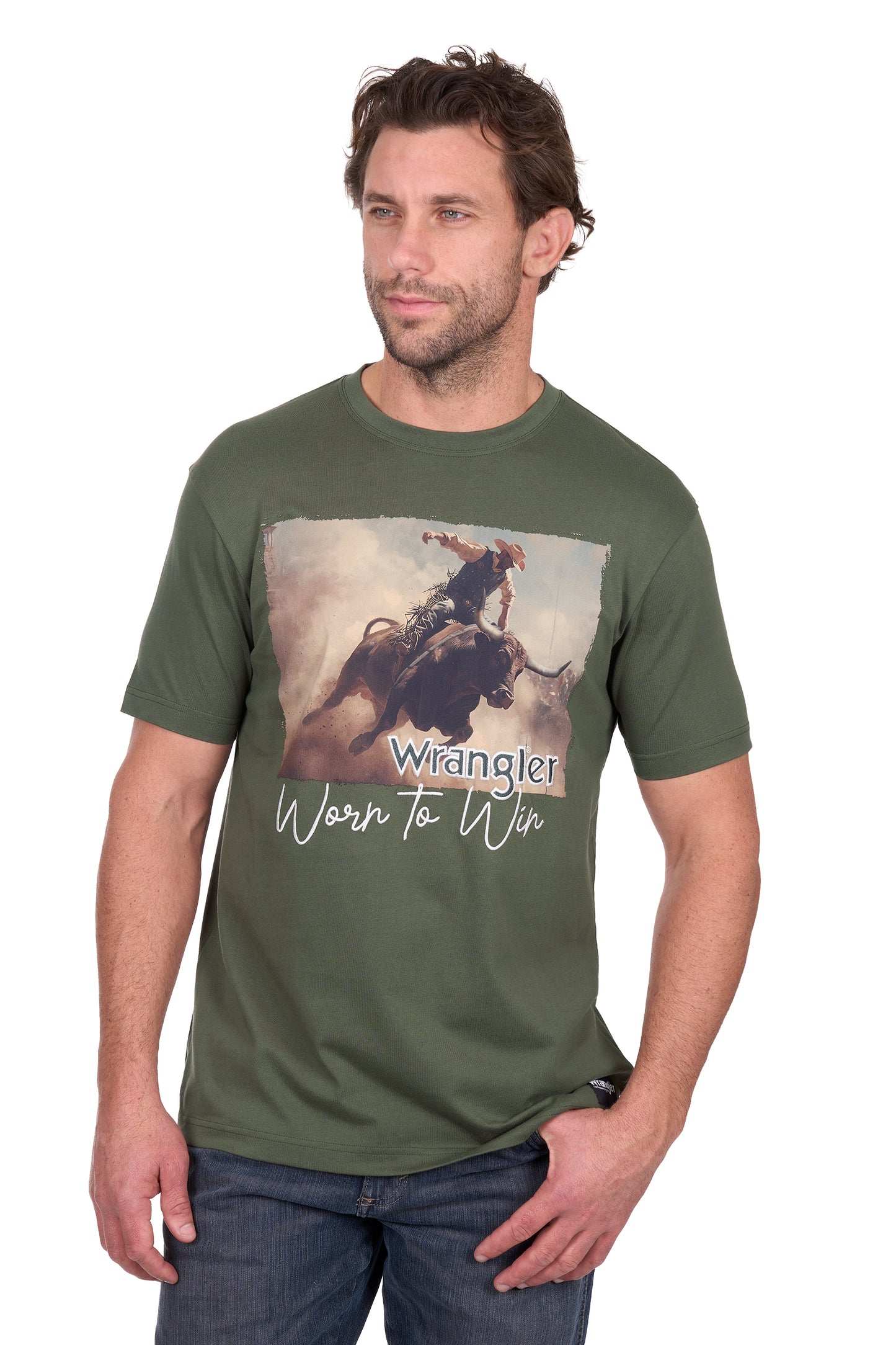 X6W1557497 Wrangler Men's Carlos Tee Cypress